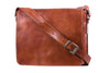 Umhängetasche Leder Braun Riemen Frontansicht | Tuscan Brief