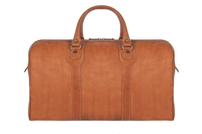 Reisetasche aus braunem Kalbsleder Frontansicht | Novus' Duffle