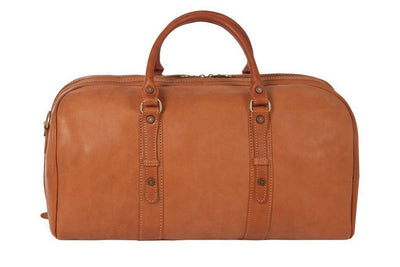 Reisetasche aus braunem Kalbsleder Frontansicht | Ritus' Duffle